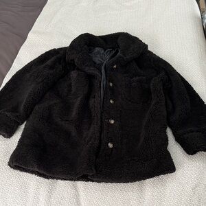 Forever 21 Black Fuzzy Women’s Puffer Jacket